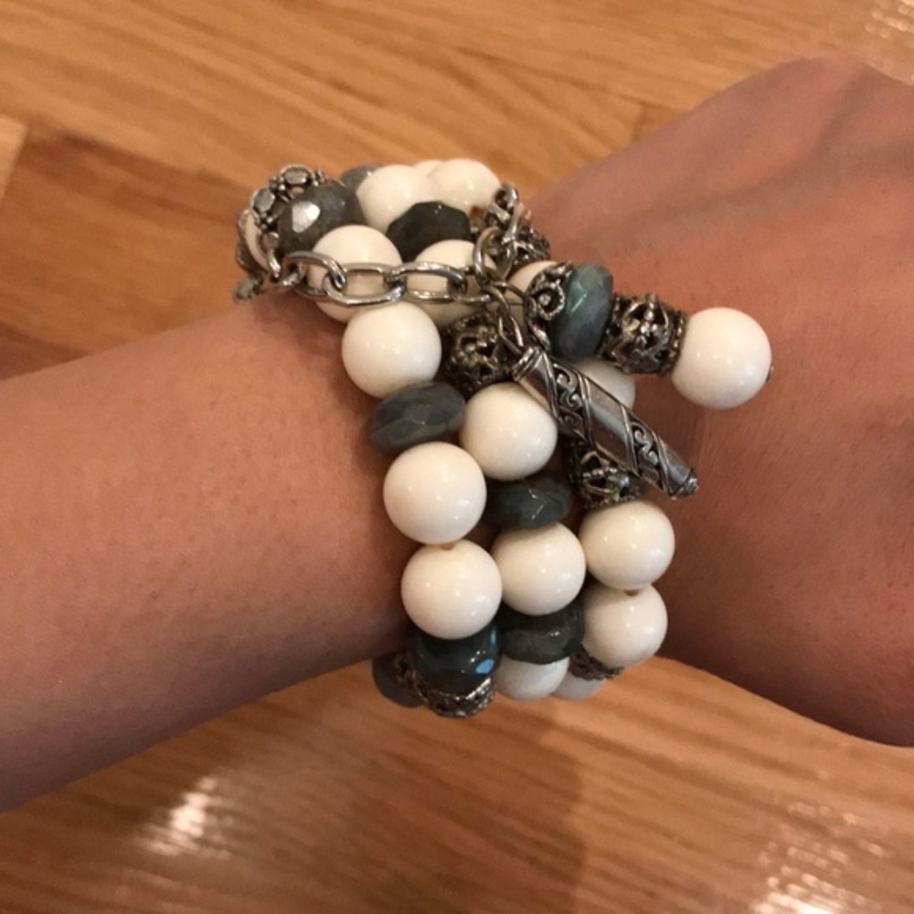 Beaded bracelet set of three